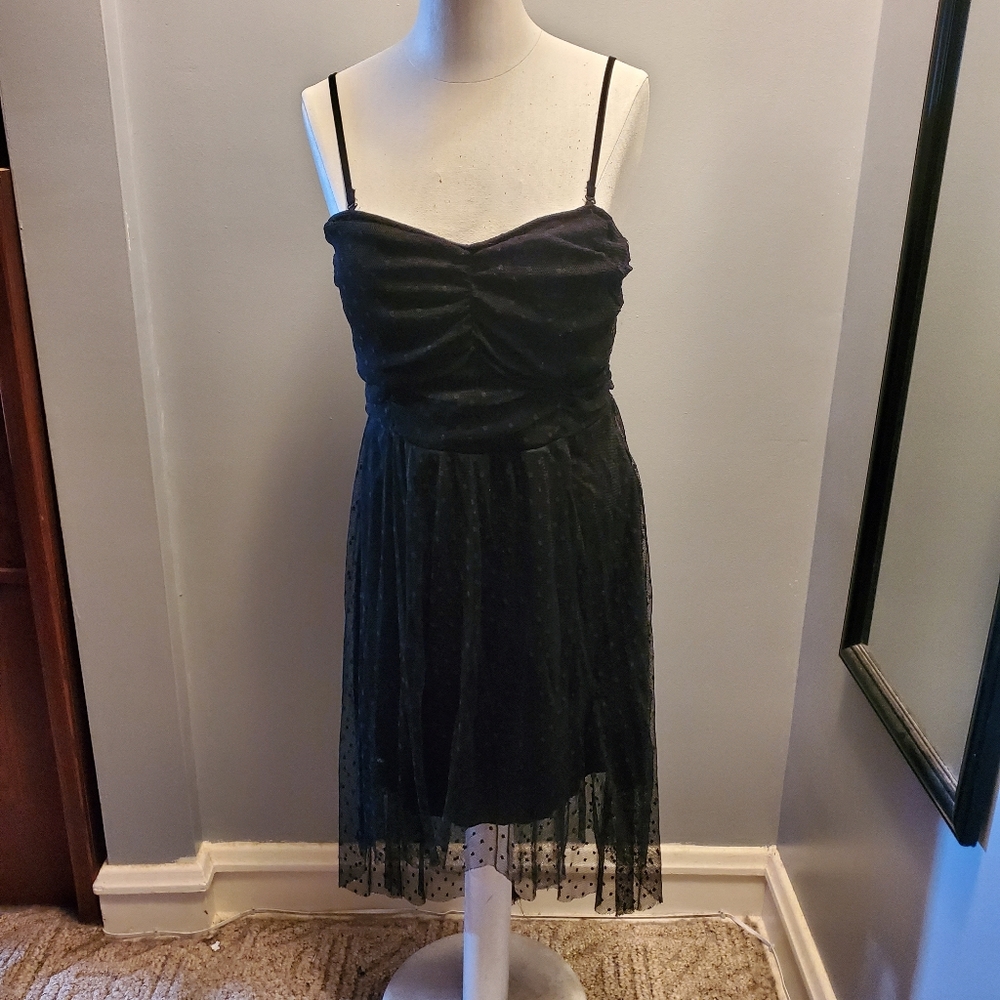 Juniors Almost Famous Black Tulle Mini Dress